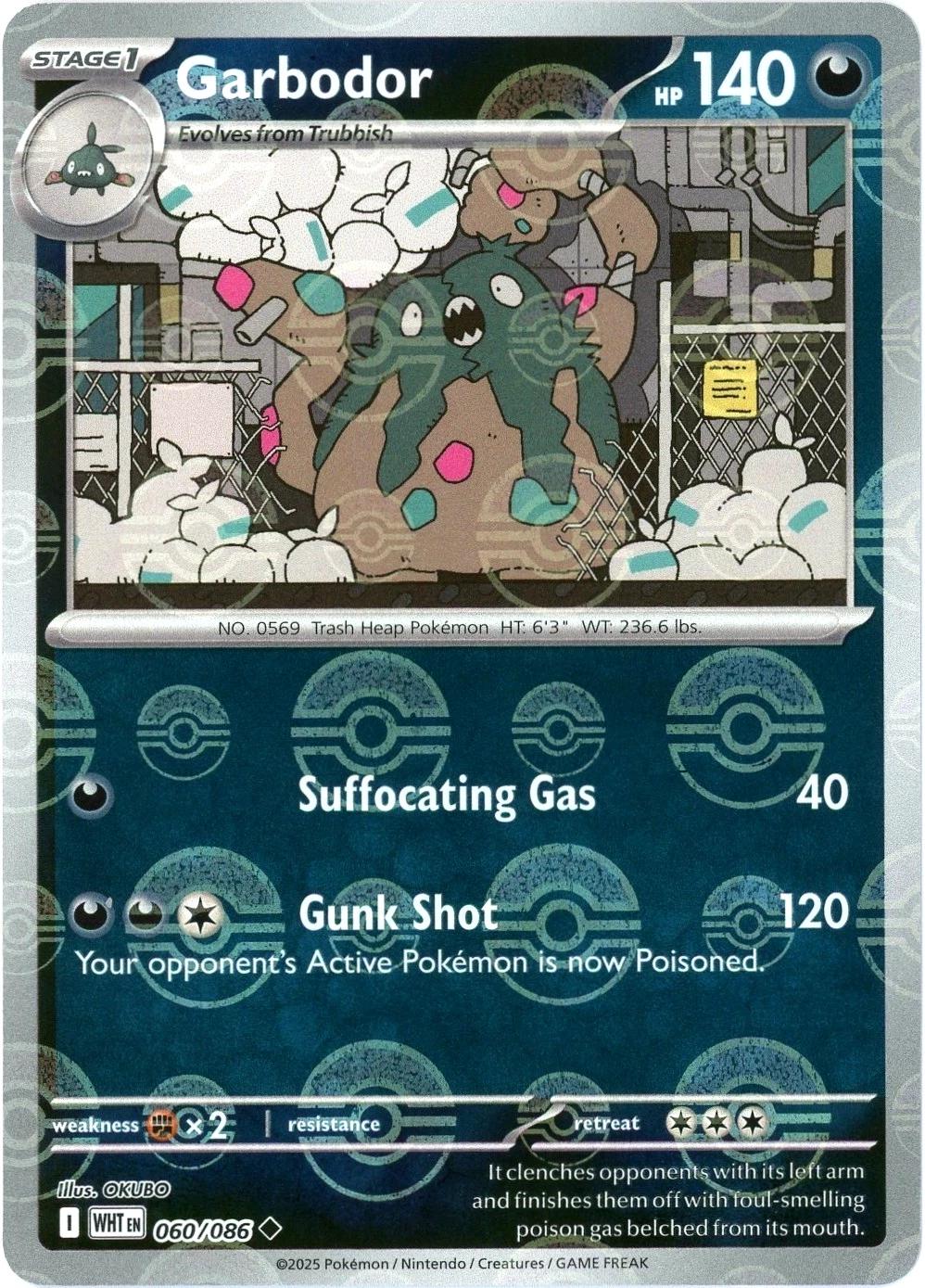 White Flare Garbodor [Poke-Ball] Pokémon card